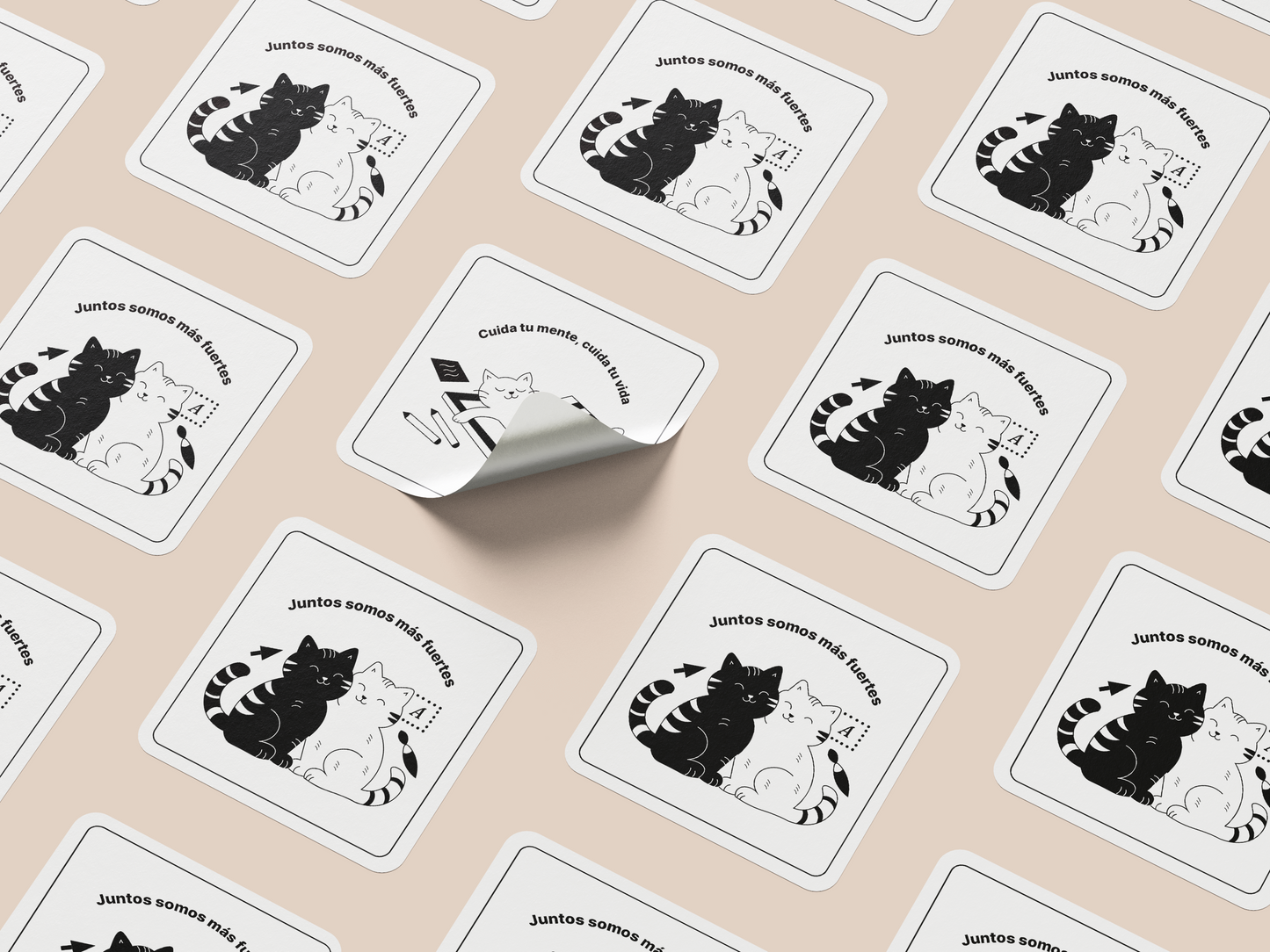 Stickers Adhesivos troquelados de 5x5 cm