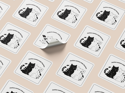 Stickers Adhesivos troquelados de 5x5 cm