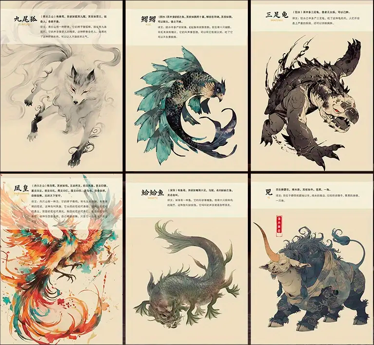 Libro de Las Montañas y los Mares - Ilustraciones de Bestias Míticas (ENTREGA INMEDIATA)