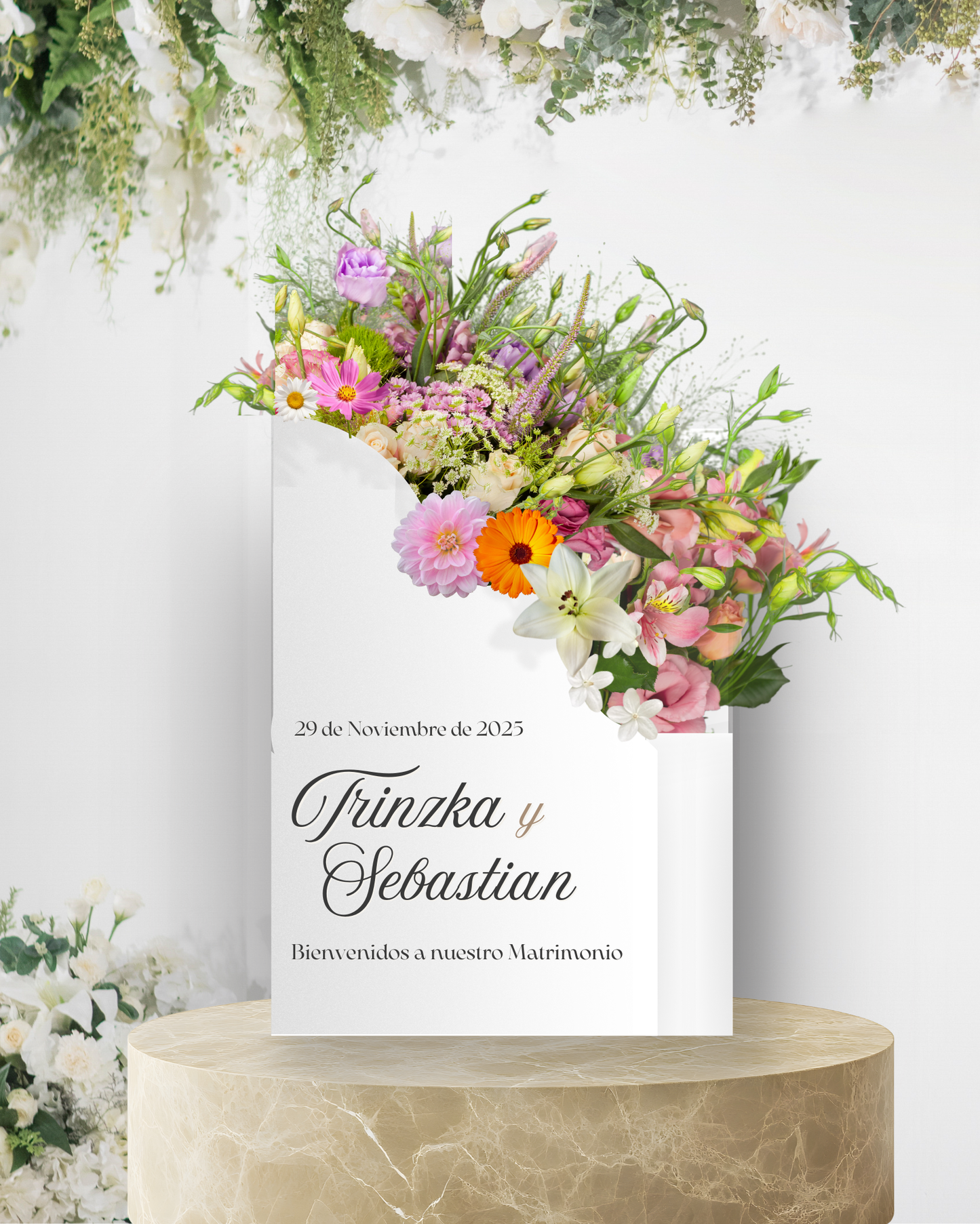 Wedding Flower Box - Letrero de Caja Floral